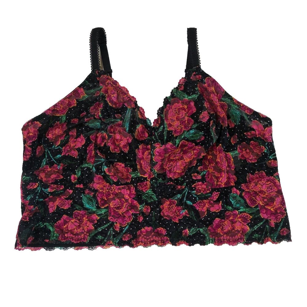 Torrid Jenna Pop floral Unlined Lace Crop Bralette Sheer Mesh Size 4 NWT